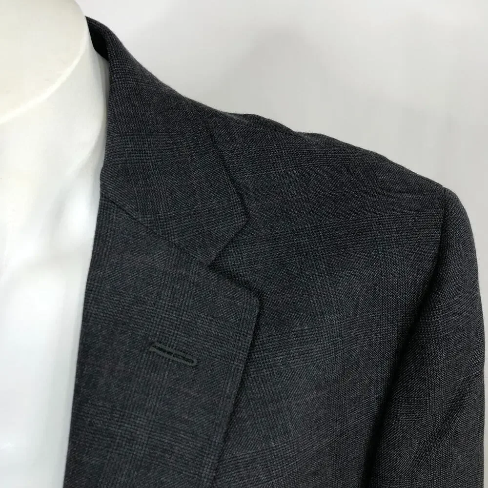 Joseph & Feiss Gold NO TAG 44 Glen Plaid Blazer Suit Sport Coat Jacket Gray